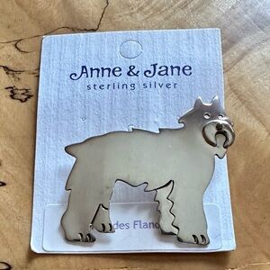 New Sterling Silver Bouvier de Flanders Pin by Anne and Jane